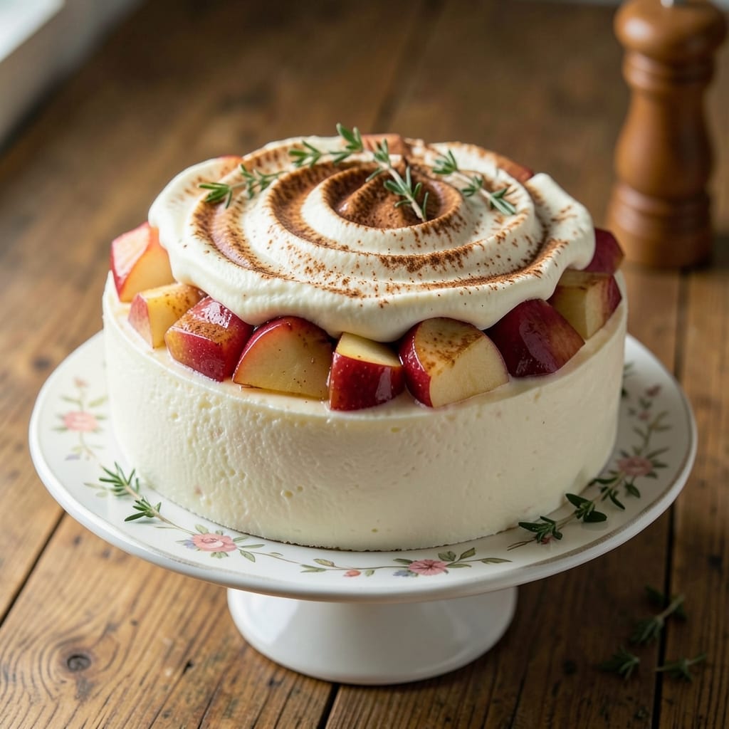 2-Ingredient Apple Mousse Cake Recipe: No-Bake Cloud of Fluffy Vanilla and Spiced Apples