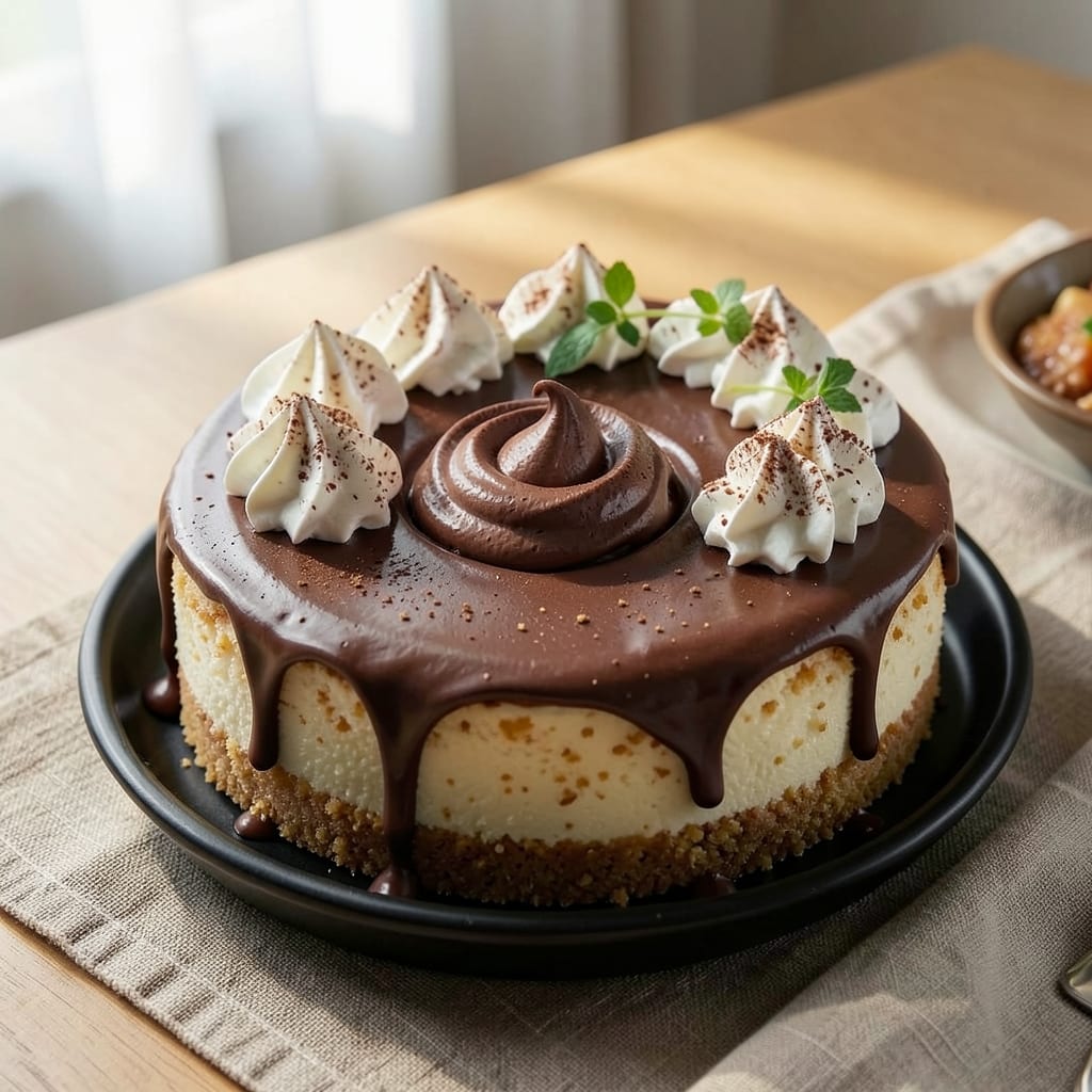 8-Inch Chocolate Cheesecake Recipe: Silky Smooth Fill and Crispy Graham Base