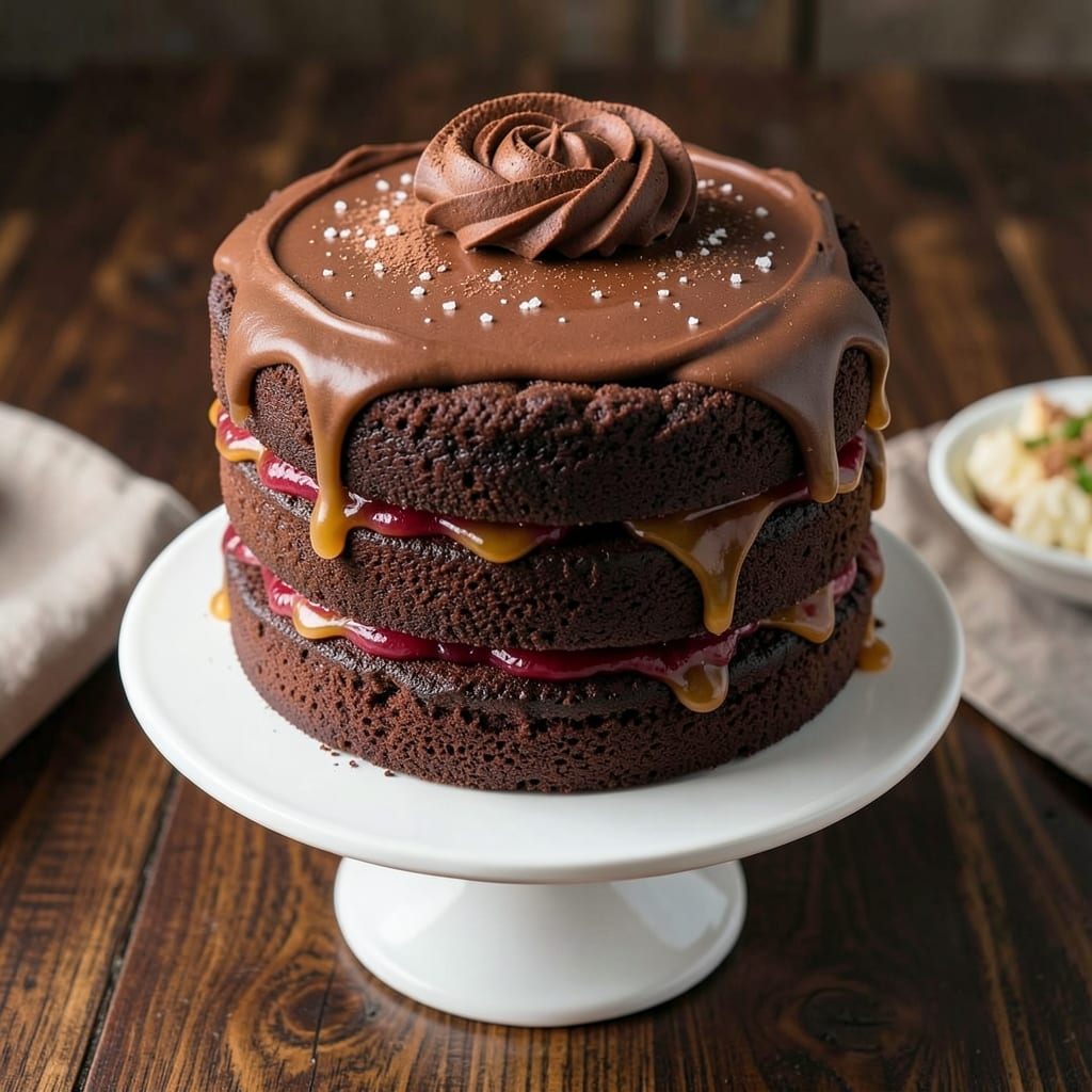 3 Layer Chocolate Cake Recipe From Scratch: Rich Fudgy Cores and Silky Buttercream Rivers