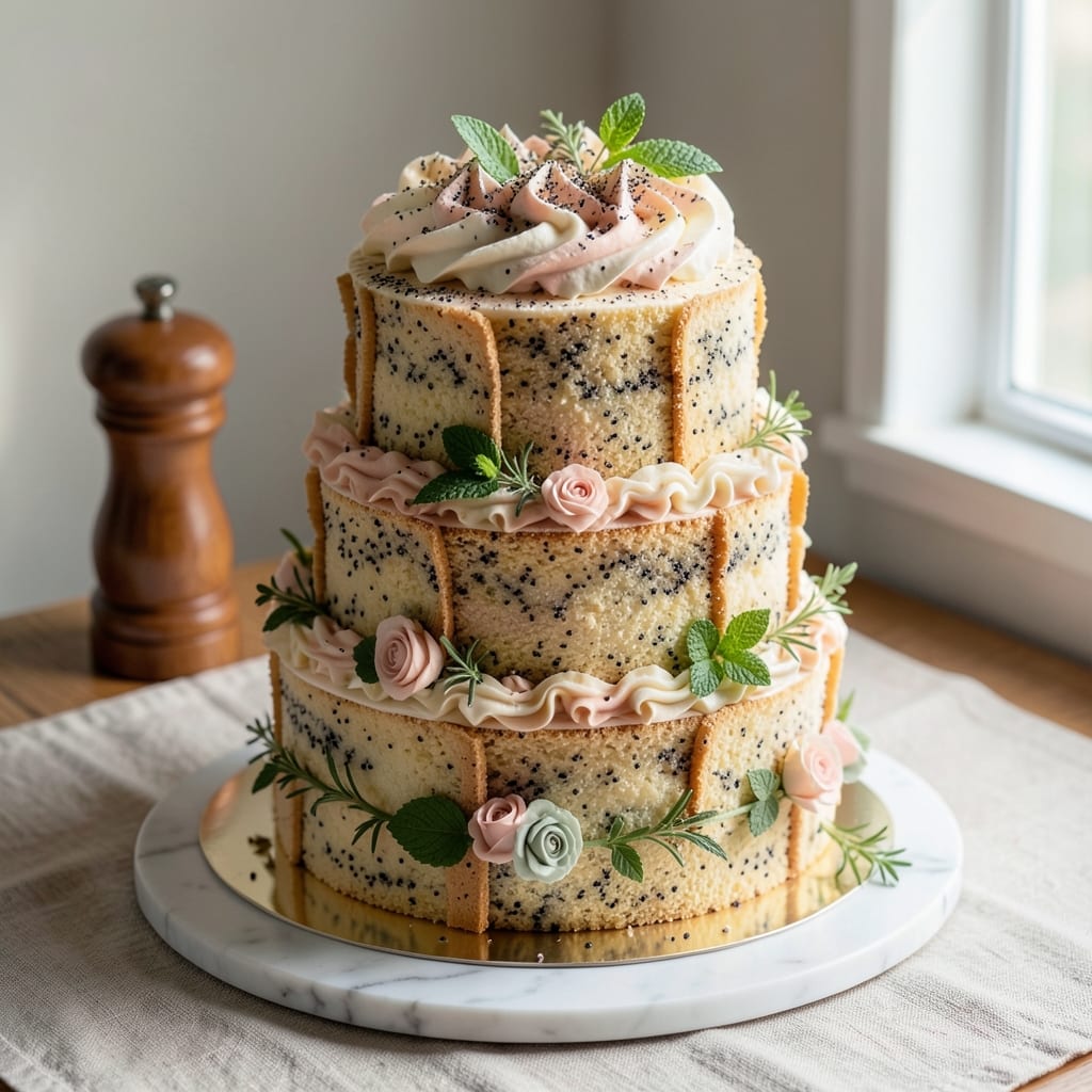 Almond Poppy Seed Wedding Cake Recipe: Elegant Layers With Nutty Vanilla Swirls