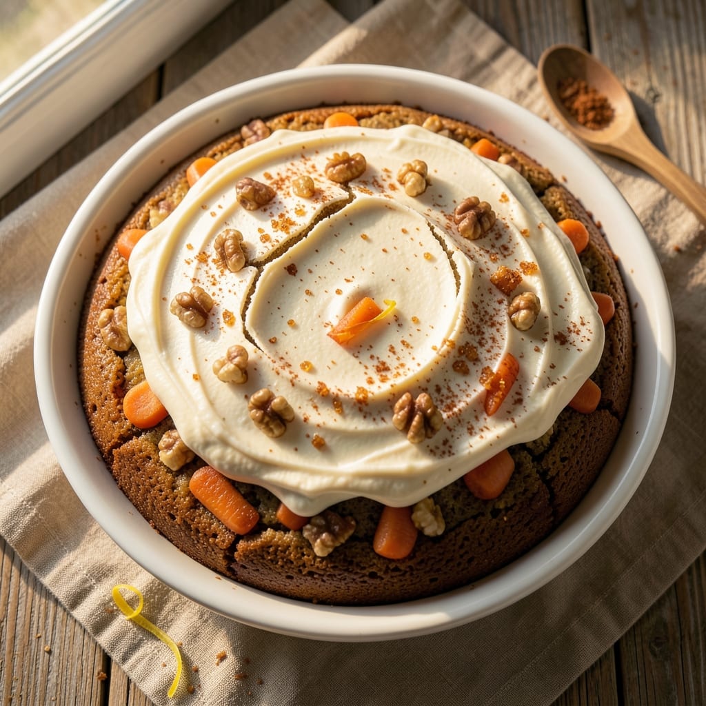 8 X 8 Carrot Cake Recipe: Walnut-Studded Moistness With Cream Cheese Frosting Swirls