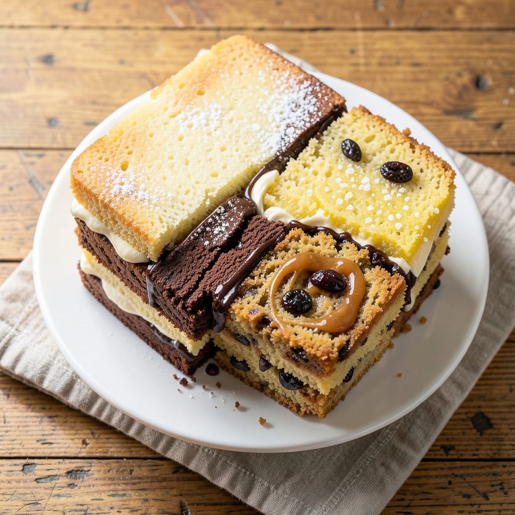 4 Flavor Pound Cake Recipe: Vanilla, Chocolate, Coffee, and Citrus Layers in One Pan