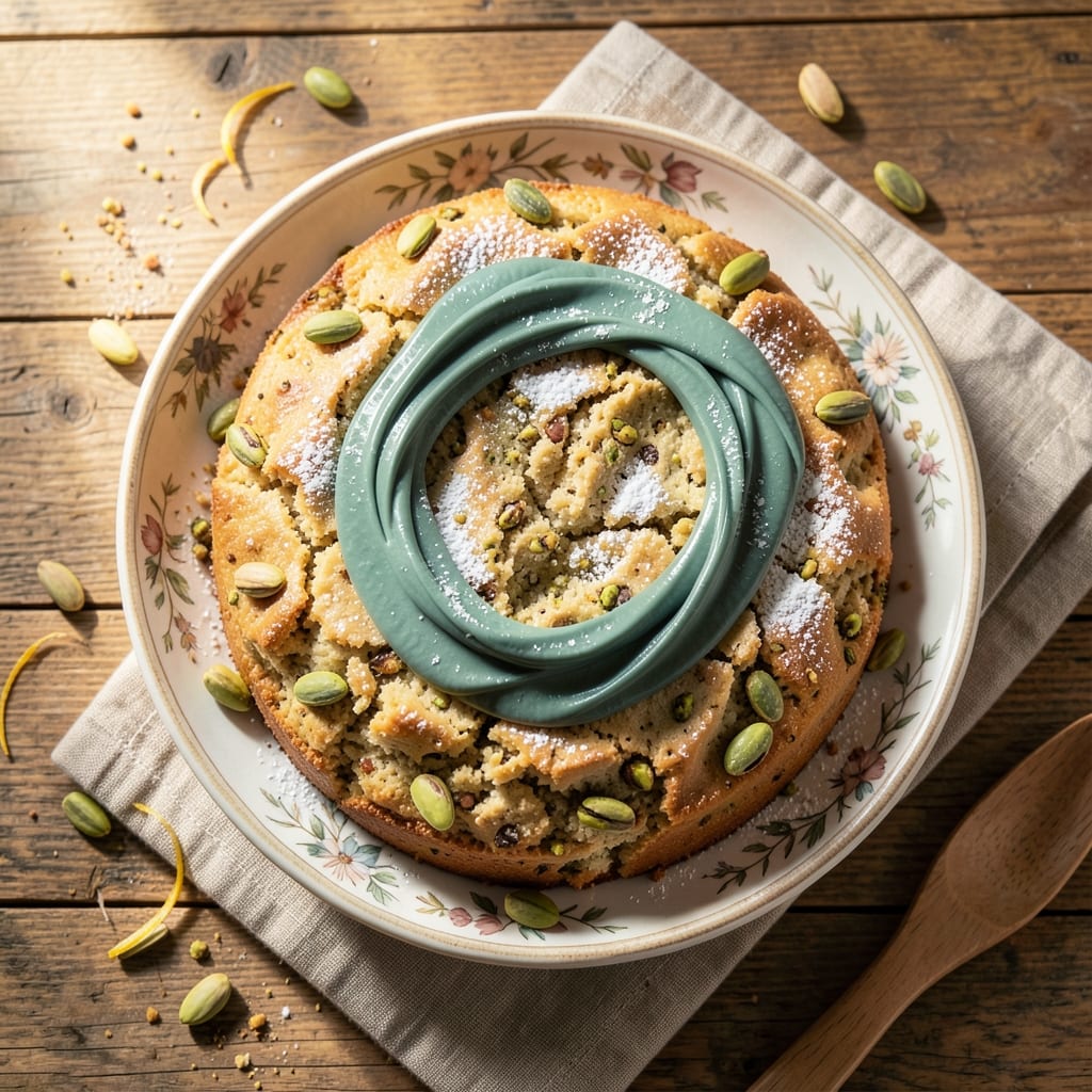Almond Flour Pistachio Cake Recipe: Nutty Swirls and Crunchy Top Magic