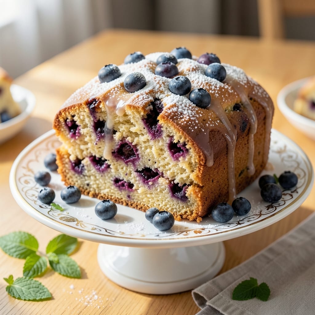 Almond Flour Blueberry Cake Recipe: Moist Crumb and Bursting Berries