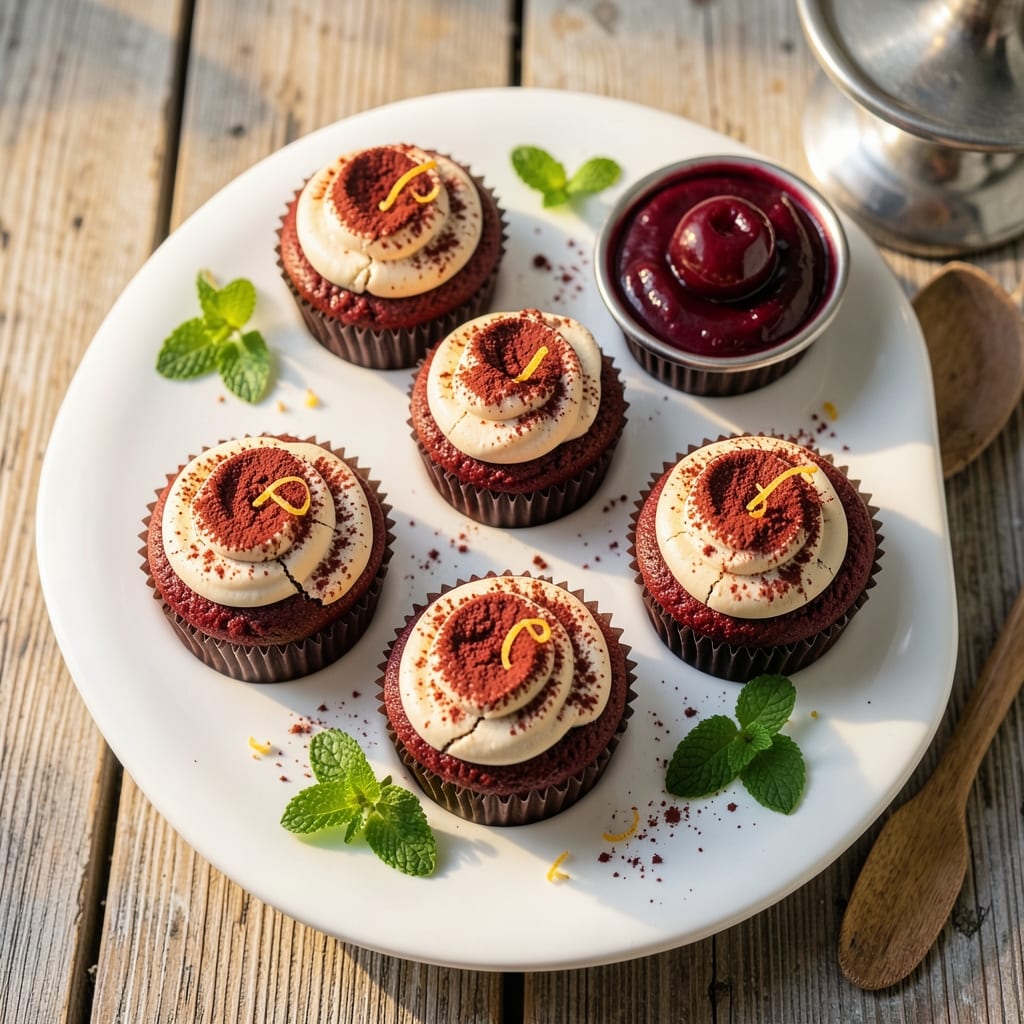 6 Red Velvet Cupcakes Recipe: Moist Spiced Cake With Cream Cheese Frosting Swirls