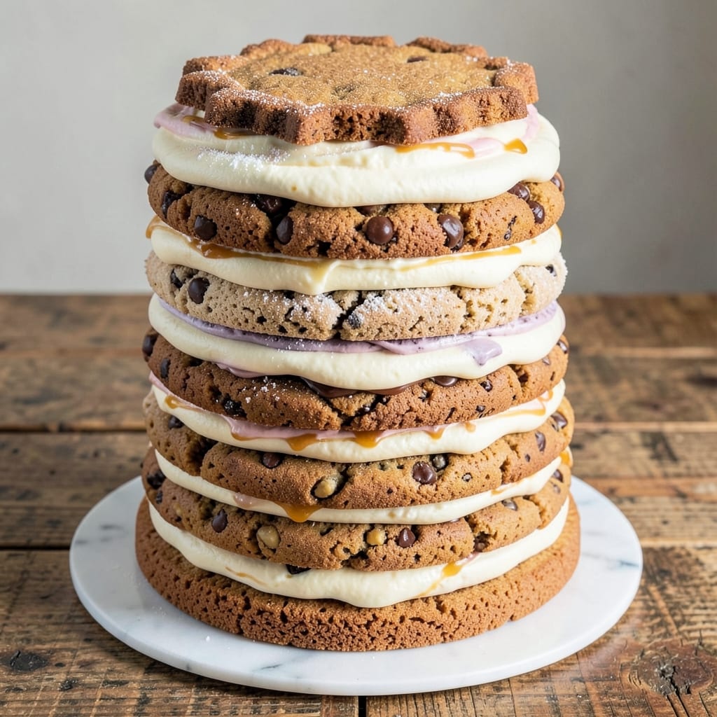 7 Layer Cookie Cake Recipe: Stacked Dessert Masterpiece With Edible Fondant Bridges