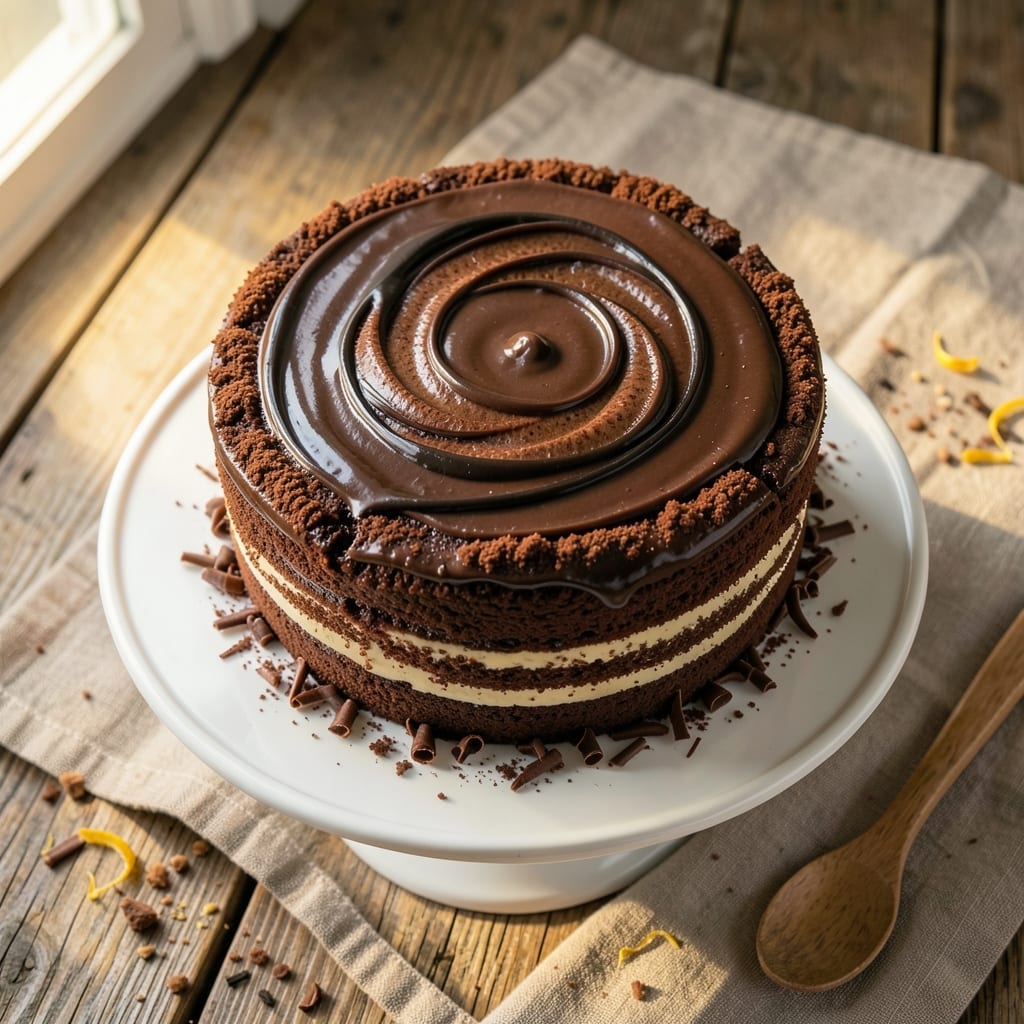 Six-Inch Chocolate Birthday Cake Recipe: Moist Layers and Cream Cheese Frosting Swirls