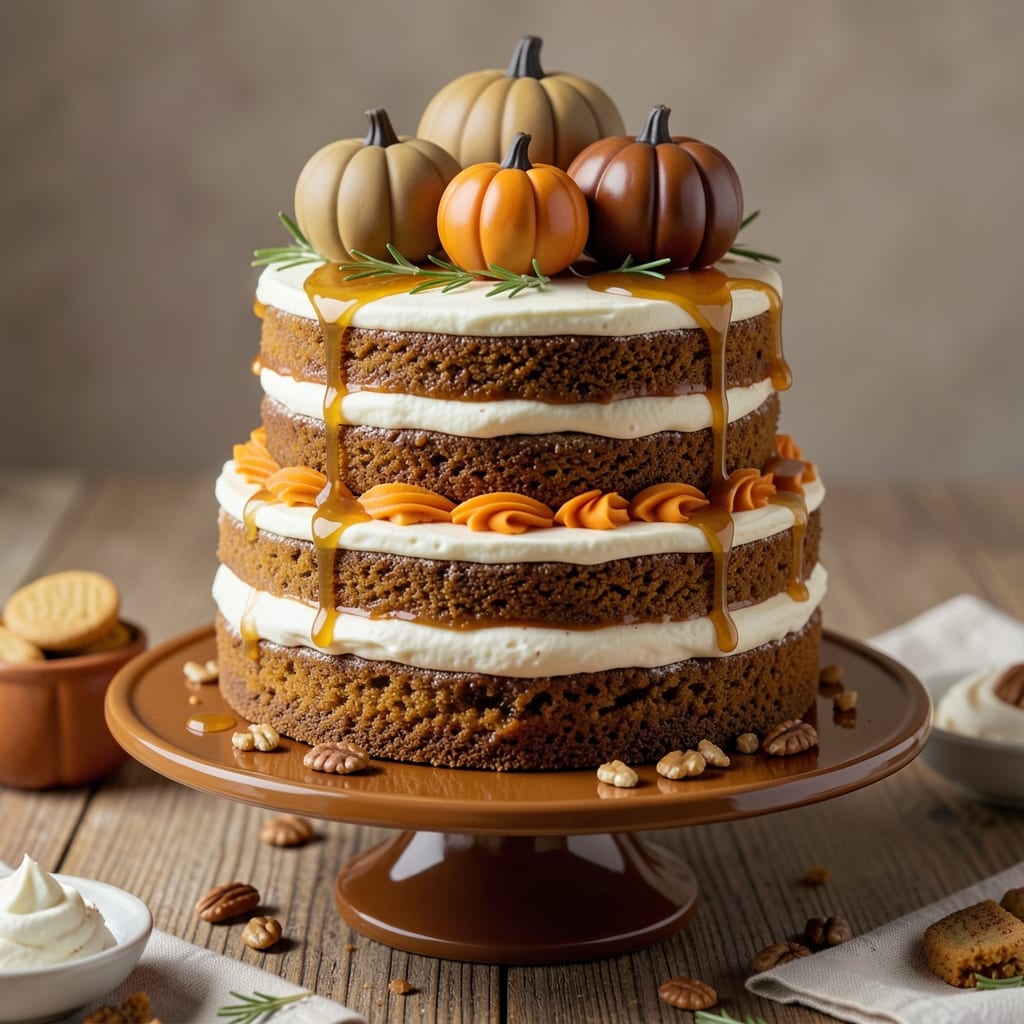 3D Pumpkin Cake Recipe: Towering Layers With Edible Fondant Supports