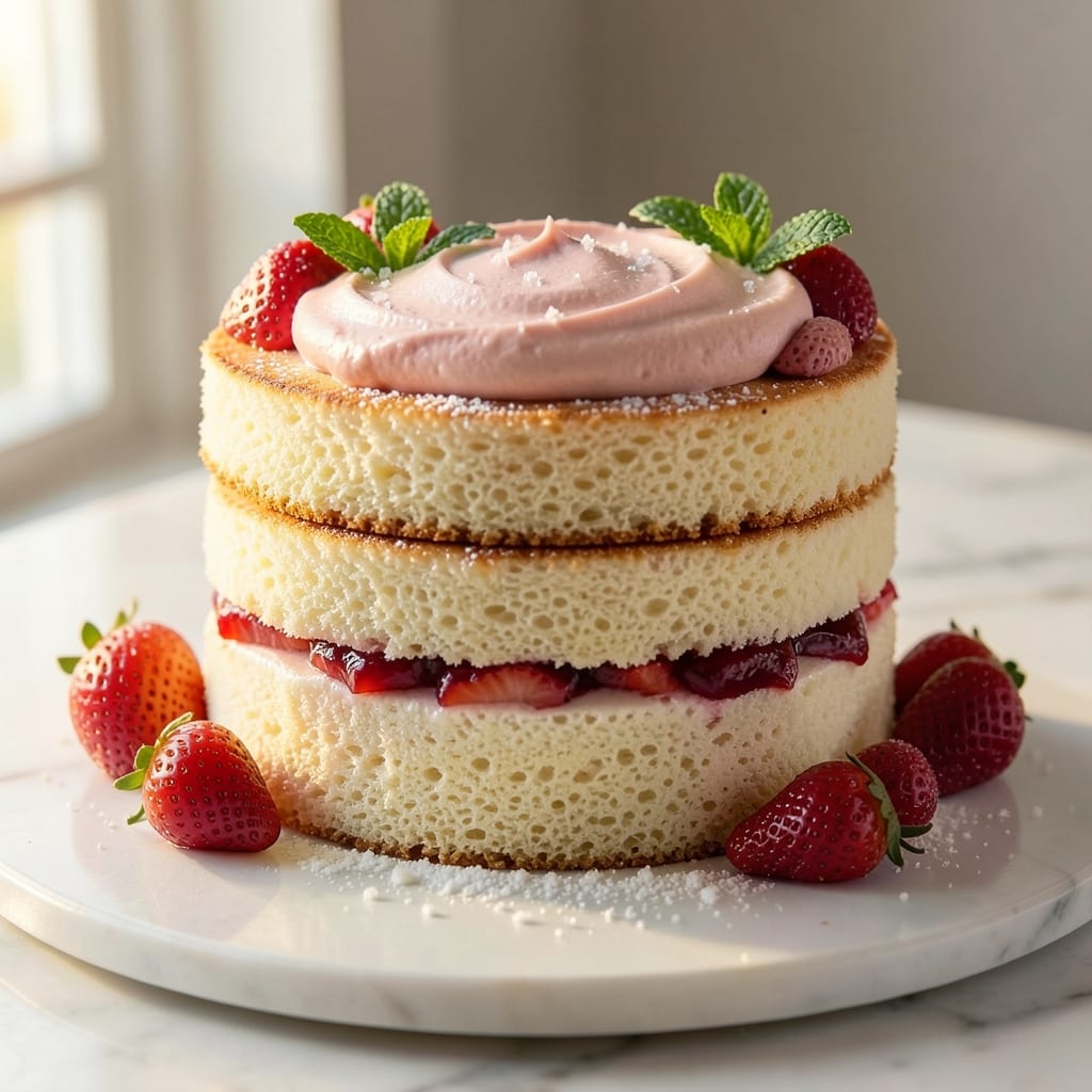 3 Layer Strawberry Cake Recipe: Juicy Fruit Layers and Vanilla Buttercream Rivers