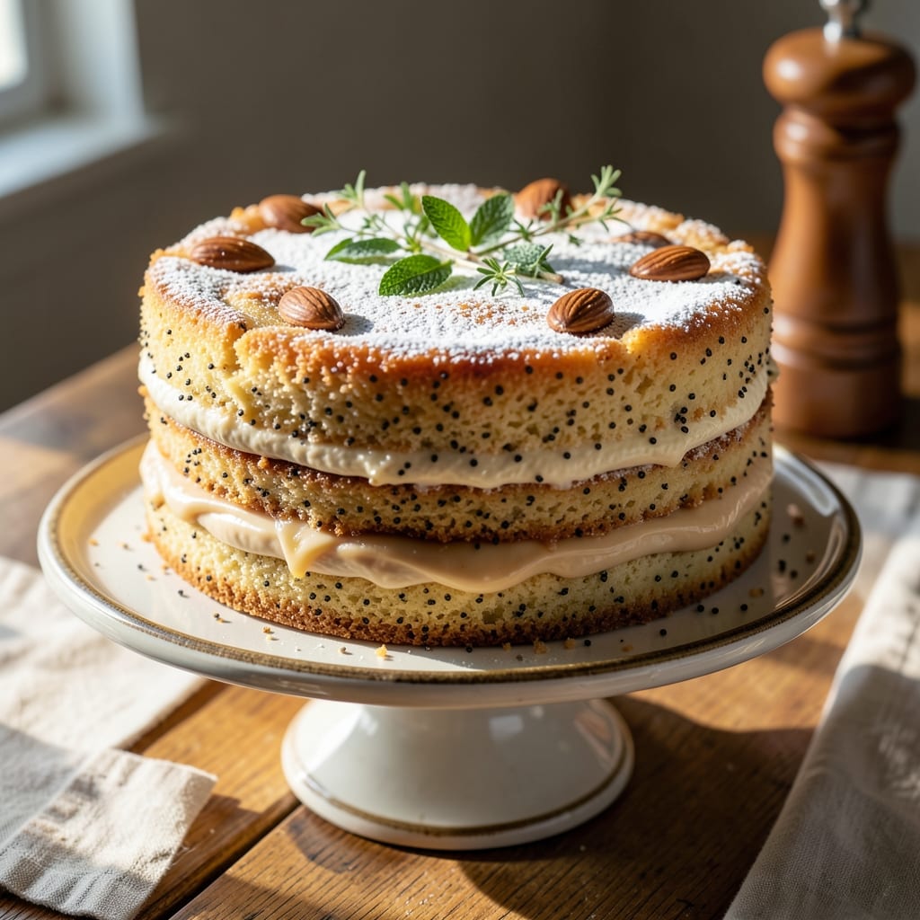 Almond Poppyseed Cake Recipe: Nutty Vanilla Swirls With Crisp Top