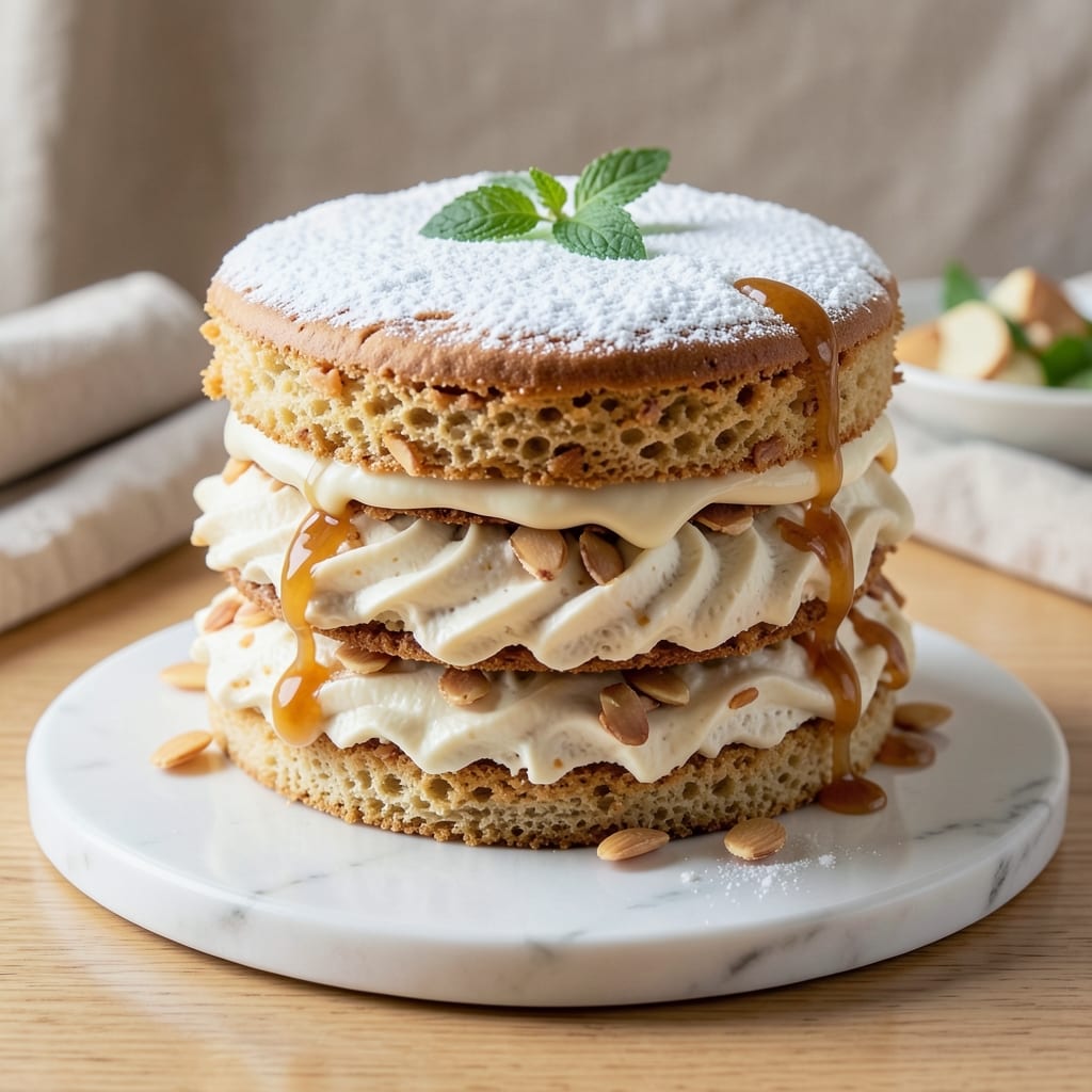 Almond Dacquoise Cake Recipe: Nutty Swirls and Crispy Meringue Layers