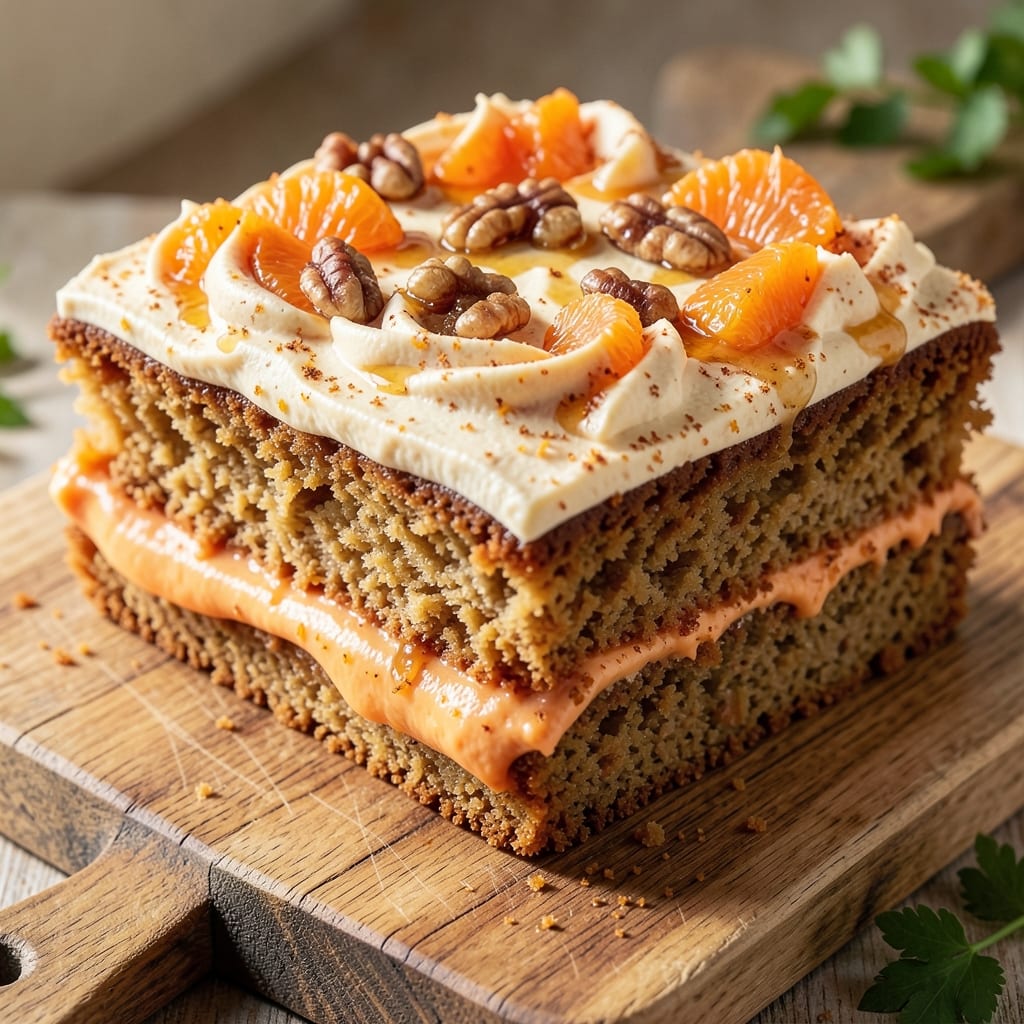 8-Inch Square Carrot Cake Recipe: Buttery Swirls and Walnut Topping Magic
